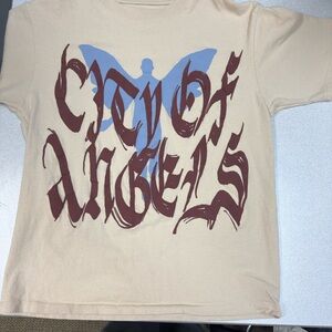 PacSun City of Angels T-Shirt - Cream and Brown